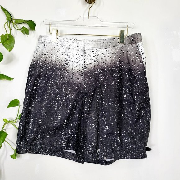 DWG Mens Black White Rain Drop Board Shorts 36 SPF 50 Beach Summer Wear Mid Rise - Picture 3 of 10